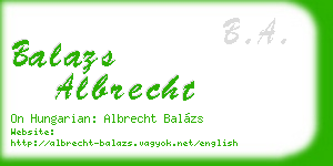 balazs albrecht business card